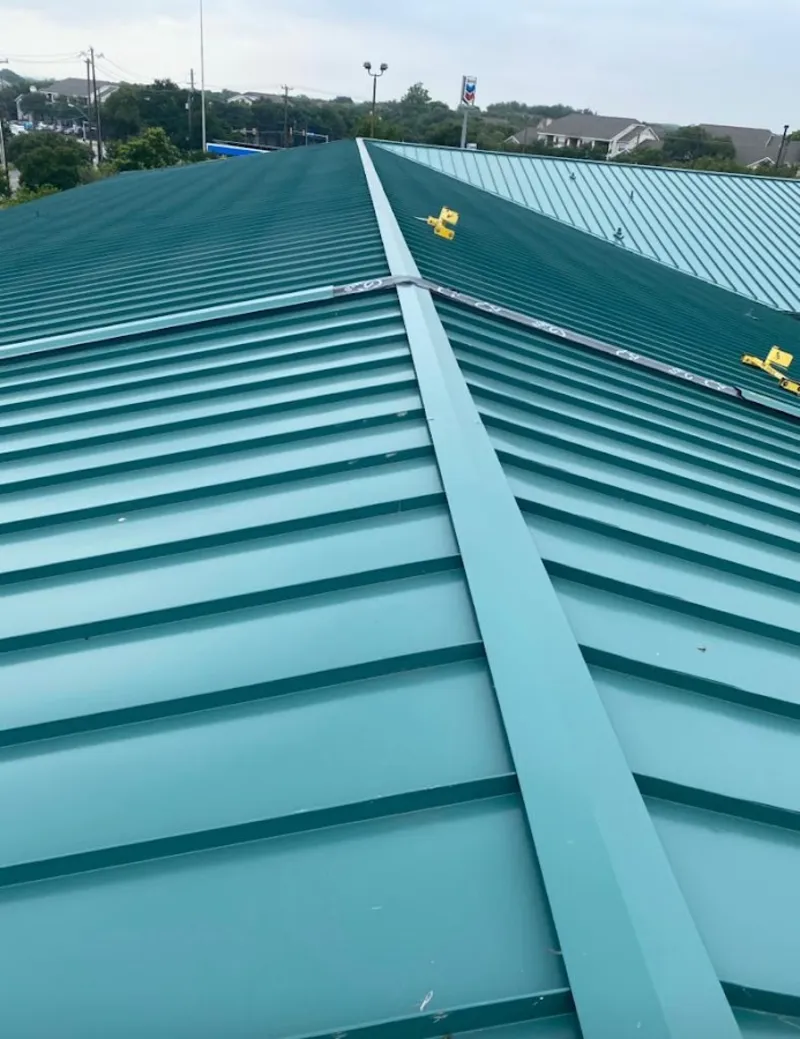 Green commercial metal roof ridge and valley for Metal Roof Repair in South Holland